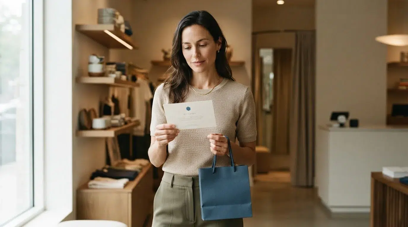 Shopper viewing an offer from a retailer's own audience communications