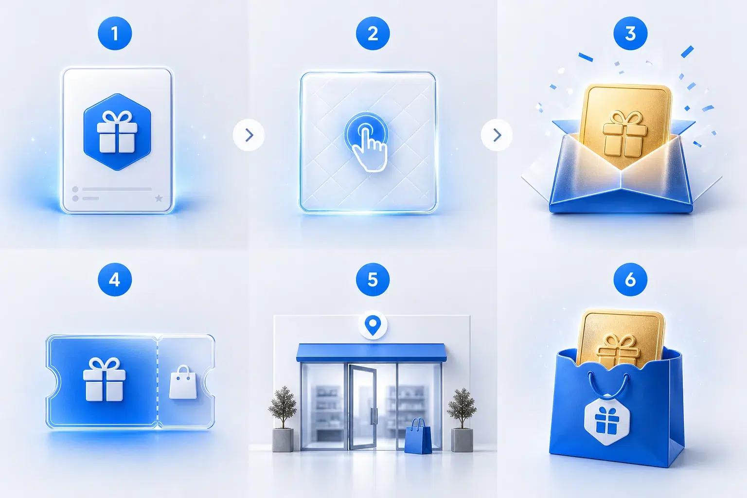 Six-stage reward journey from promotion to an in-store purchase