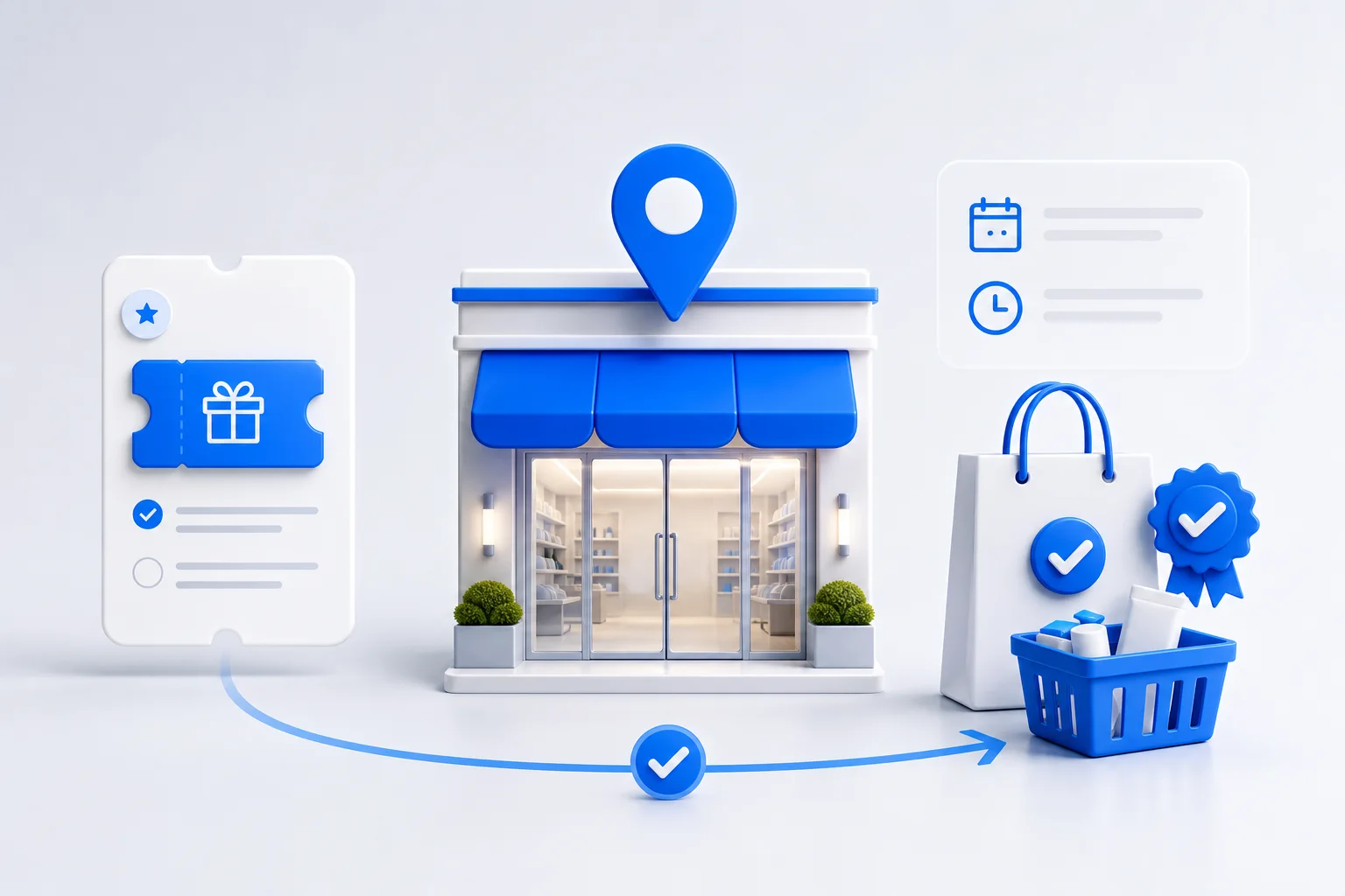 Store visit journey showing location, date, promotion and qualifying purchase