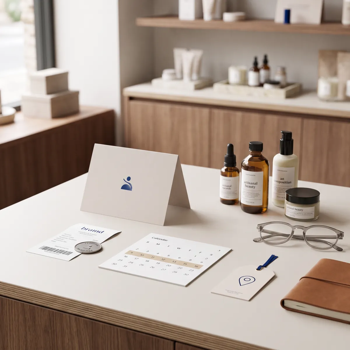 Calendar, receipt and campaign materials used to plan a product promotion