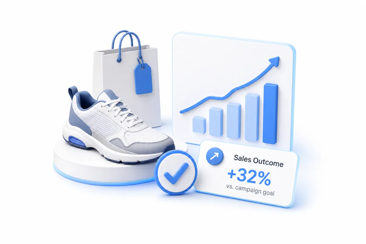 Featured-product sales outcome measured against the campaign goal