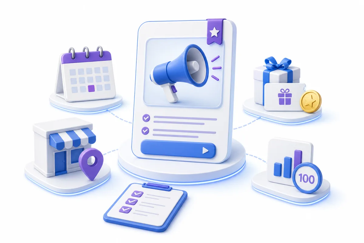 Campaign plan connecting product promotion, timing, rewards and measurement