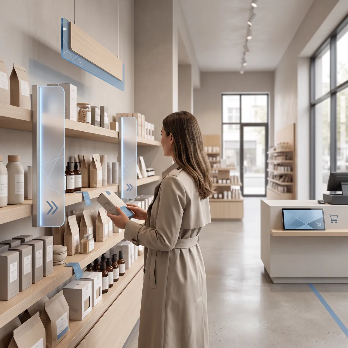 Retail shopper discovering relevant products through in-store digital signals