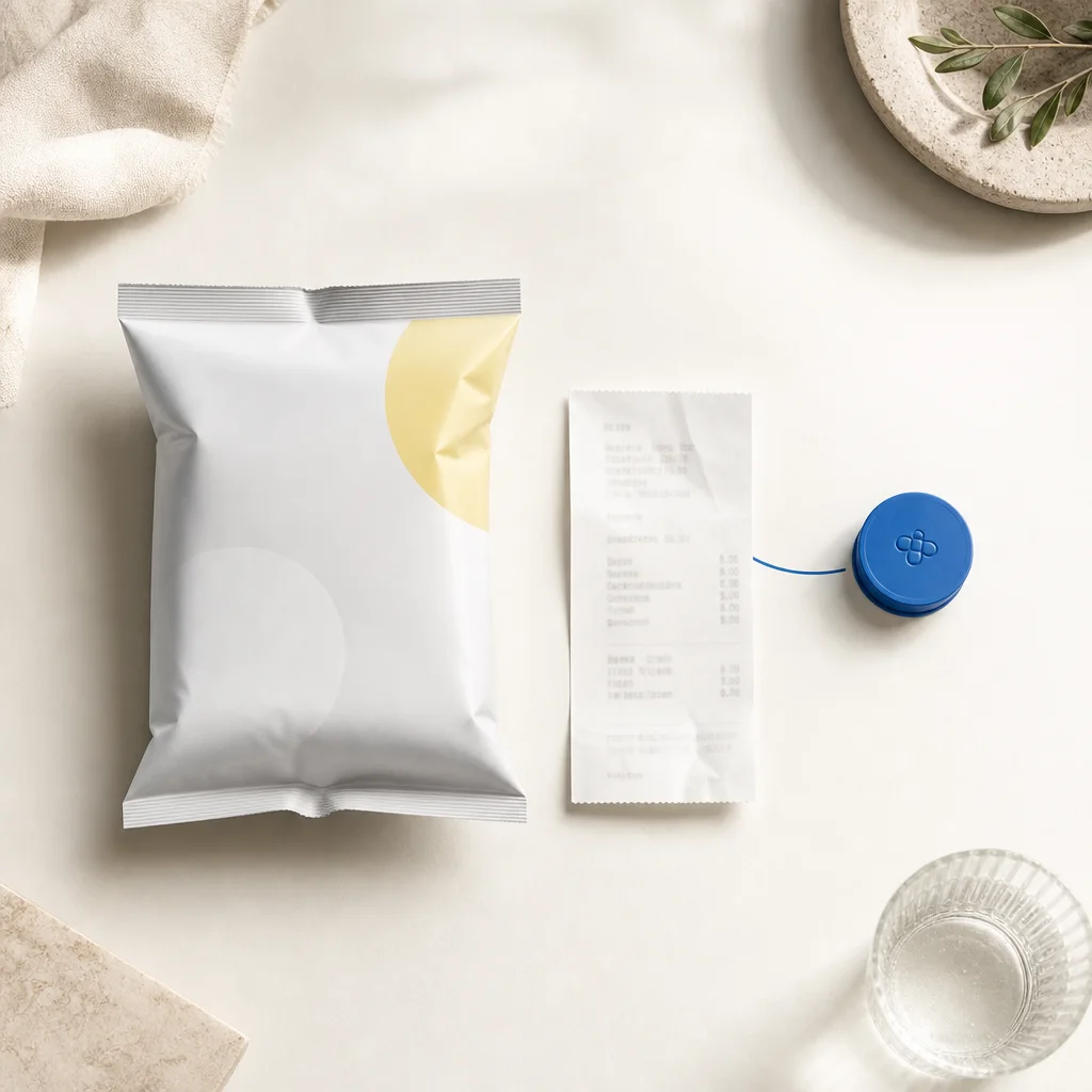 Qualifying retail product and paper receipt prepared for promotion