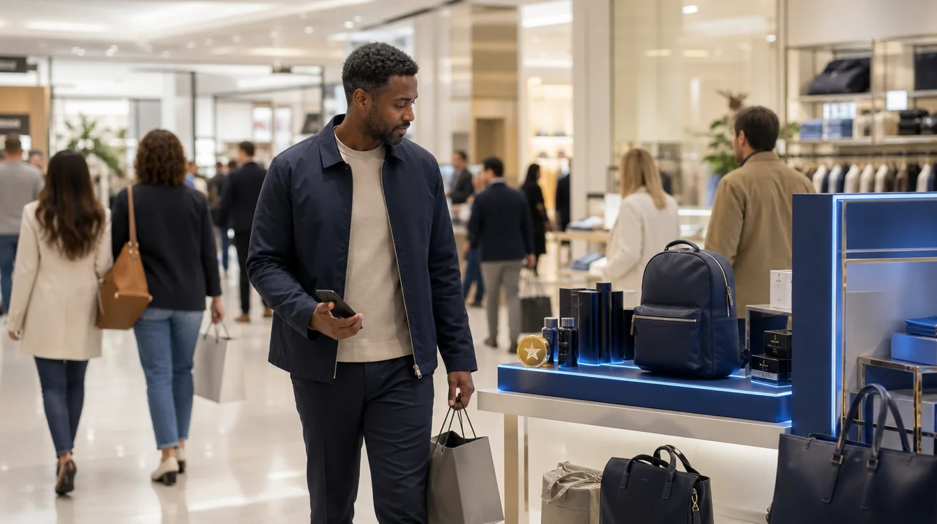 Retail shopper considering products in a purchase-required promotion