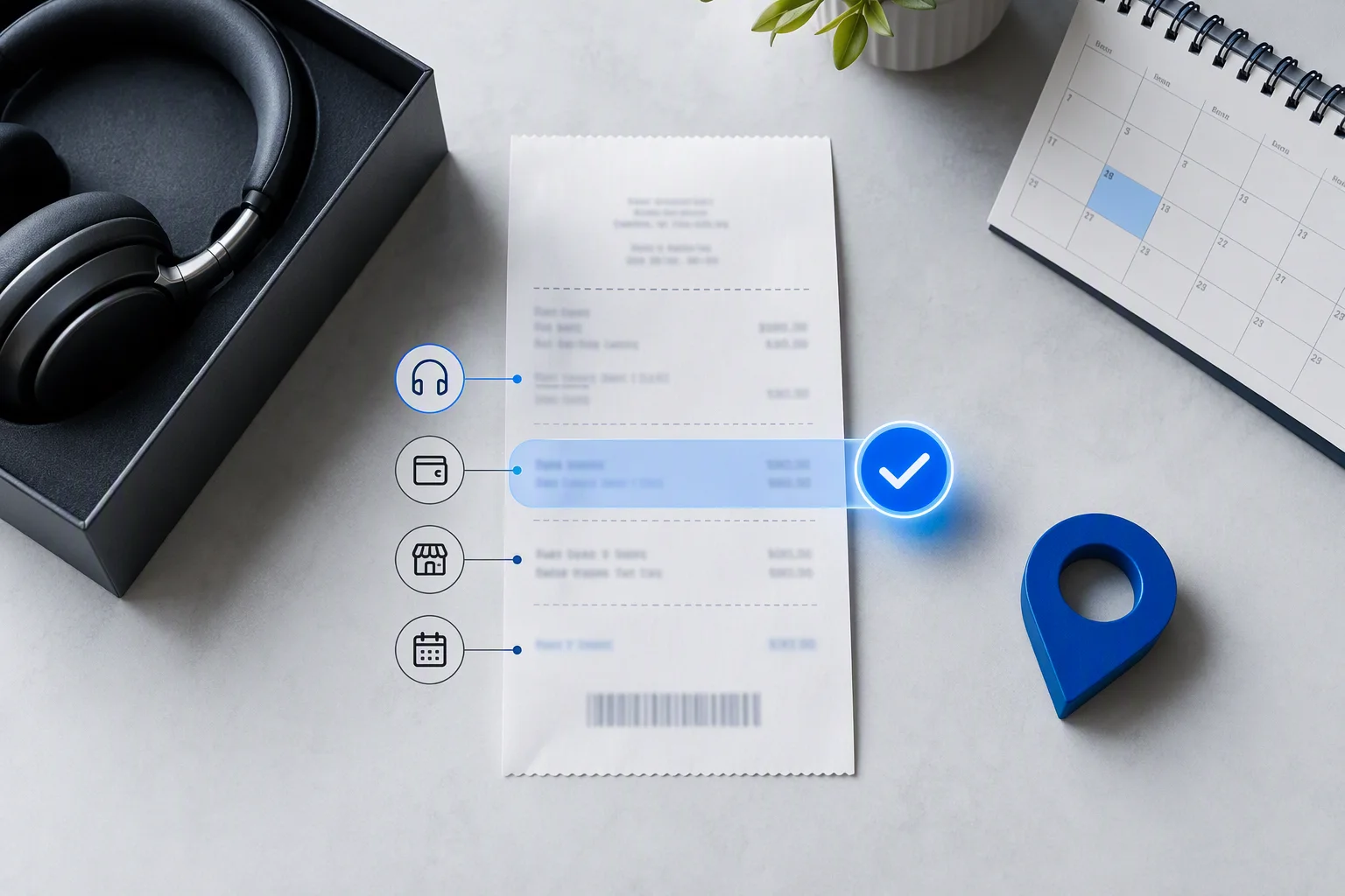 Receipt checked against product, store, basket and purchase date criteria