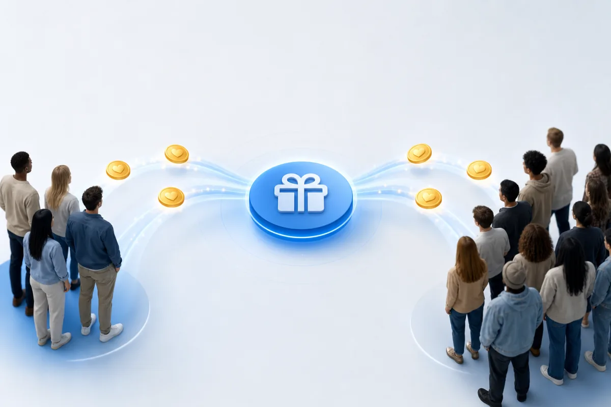 HoneyCoin rewards distributed from a central branded experience to participating audiences