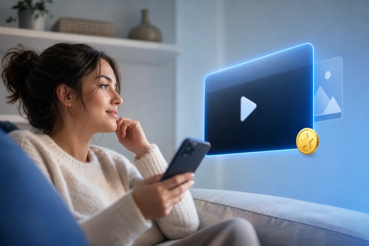 RunnyHoney user watching rewarded retail video advertising on a mobile phone