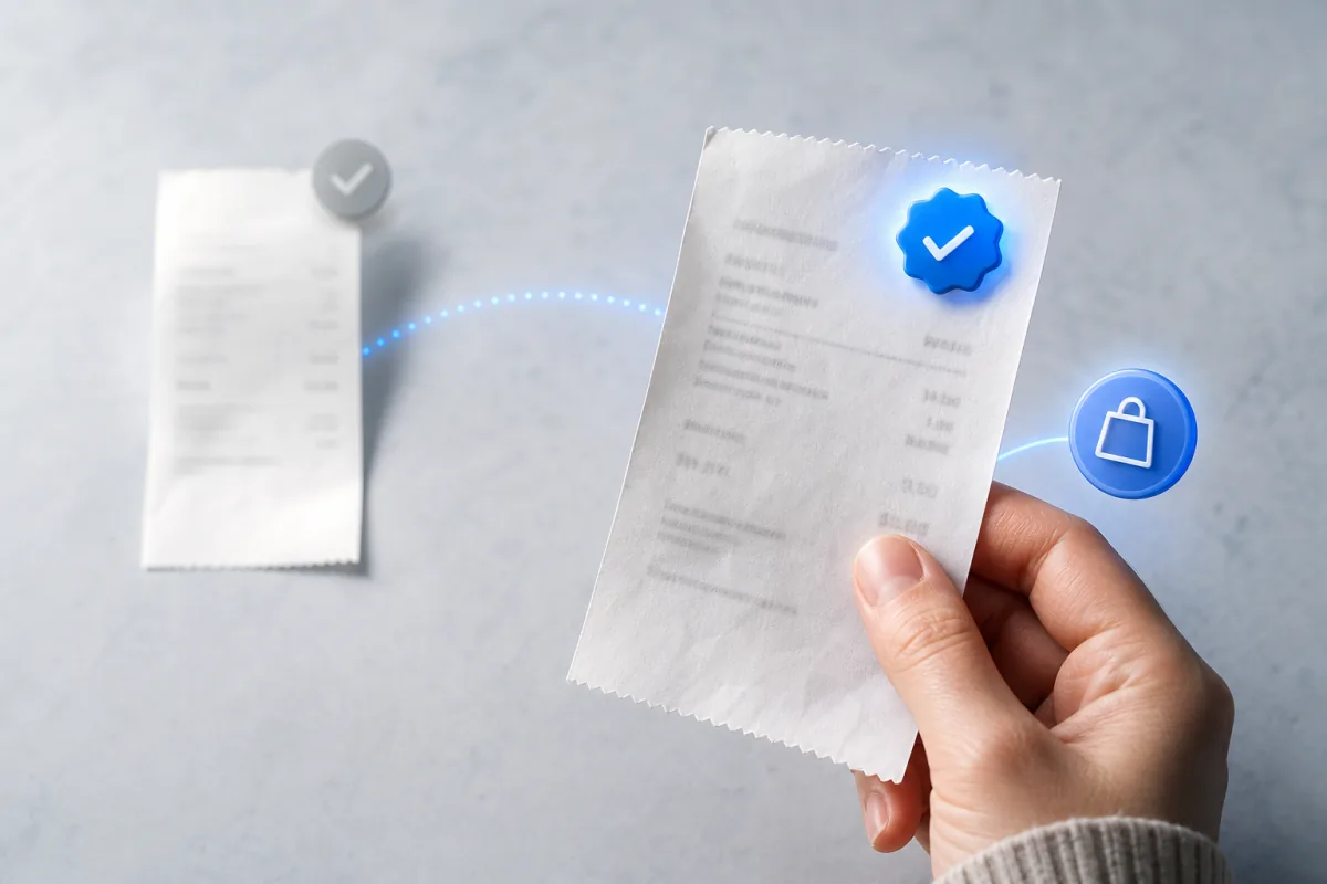 Retail receipt verified as an additional purchase signal