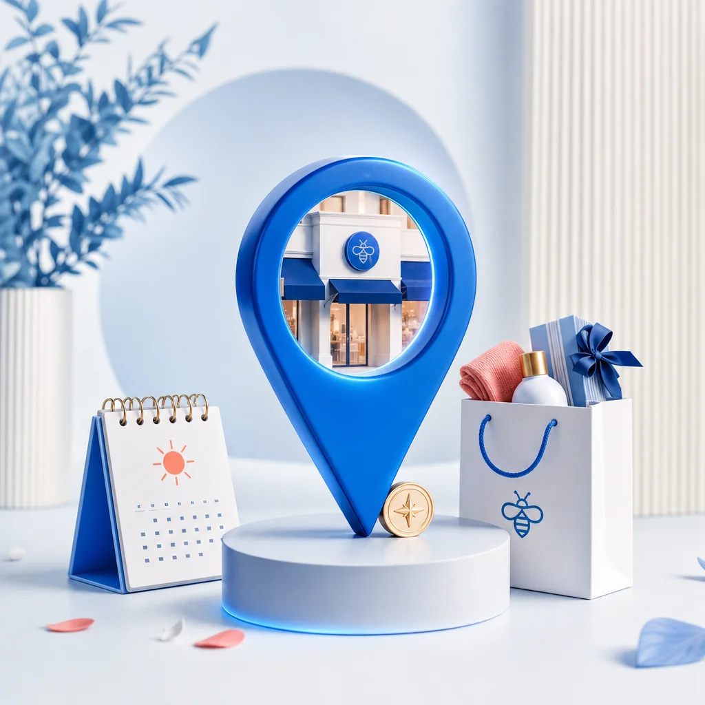 Summer shopping products, local store and seasonal calendar