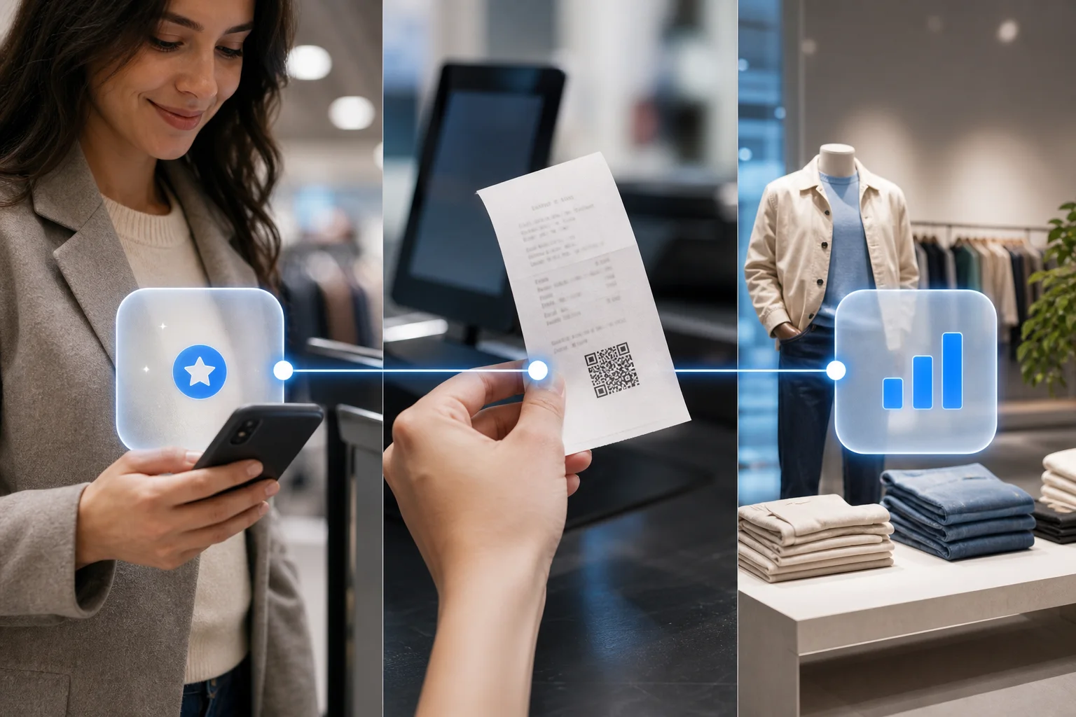 Campaign participation and receipt data connected to retail performance reporting