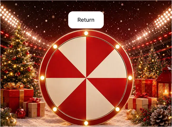 Seasonal promotion wheel encouraging a customer to return