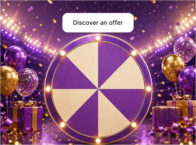 Seasonal promotion wheel revealing an offer