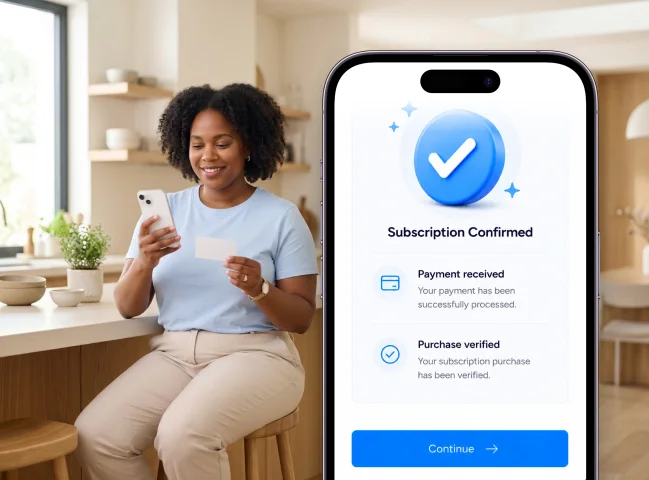 Customer receives confirmation that the qualifying subscription purchase is complete