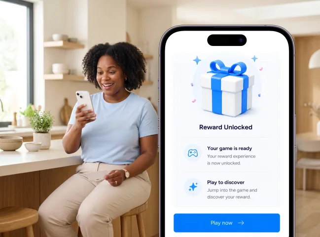 Customer unlocks a reward experience after completing the subscription purchase
