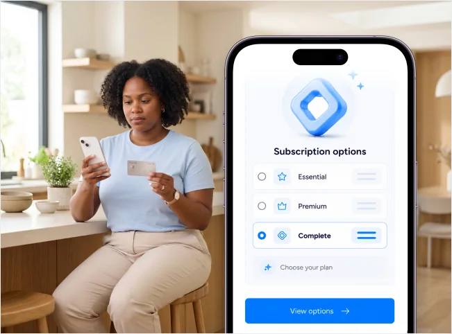 Customer reviews subscription plan options before beginning the relationship