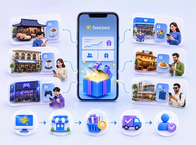 Digital partner reward journey from local offers to fulfillment and delivery