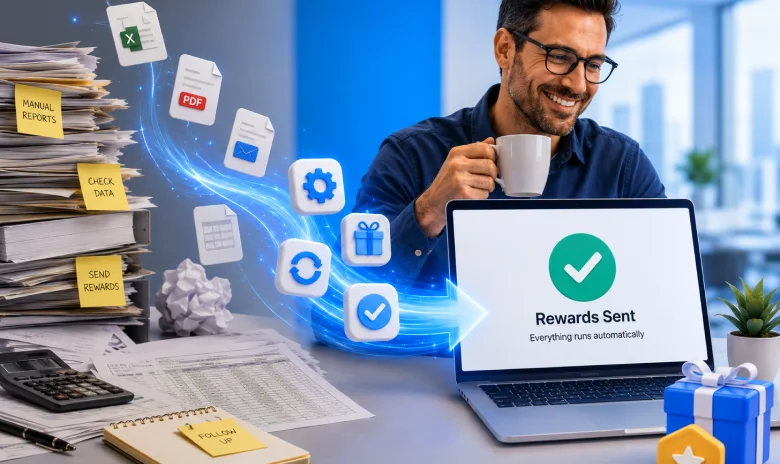 Automated channel reward administration replacing manual reports and spreadsheets