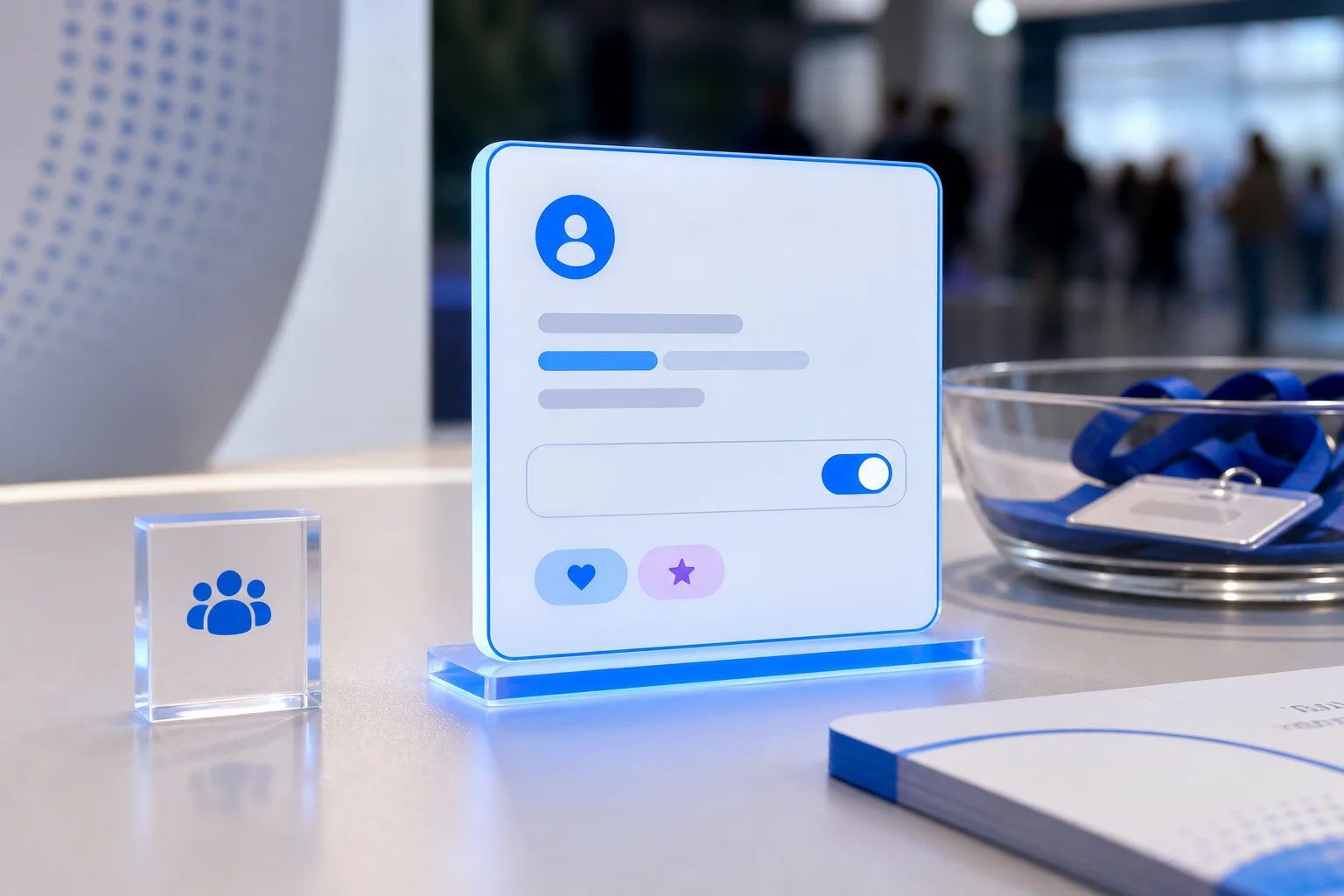 Permission controls and an audience profile displayed at a live event