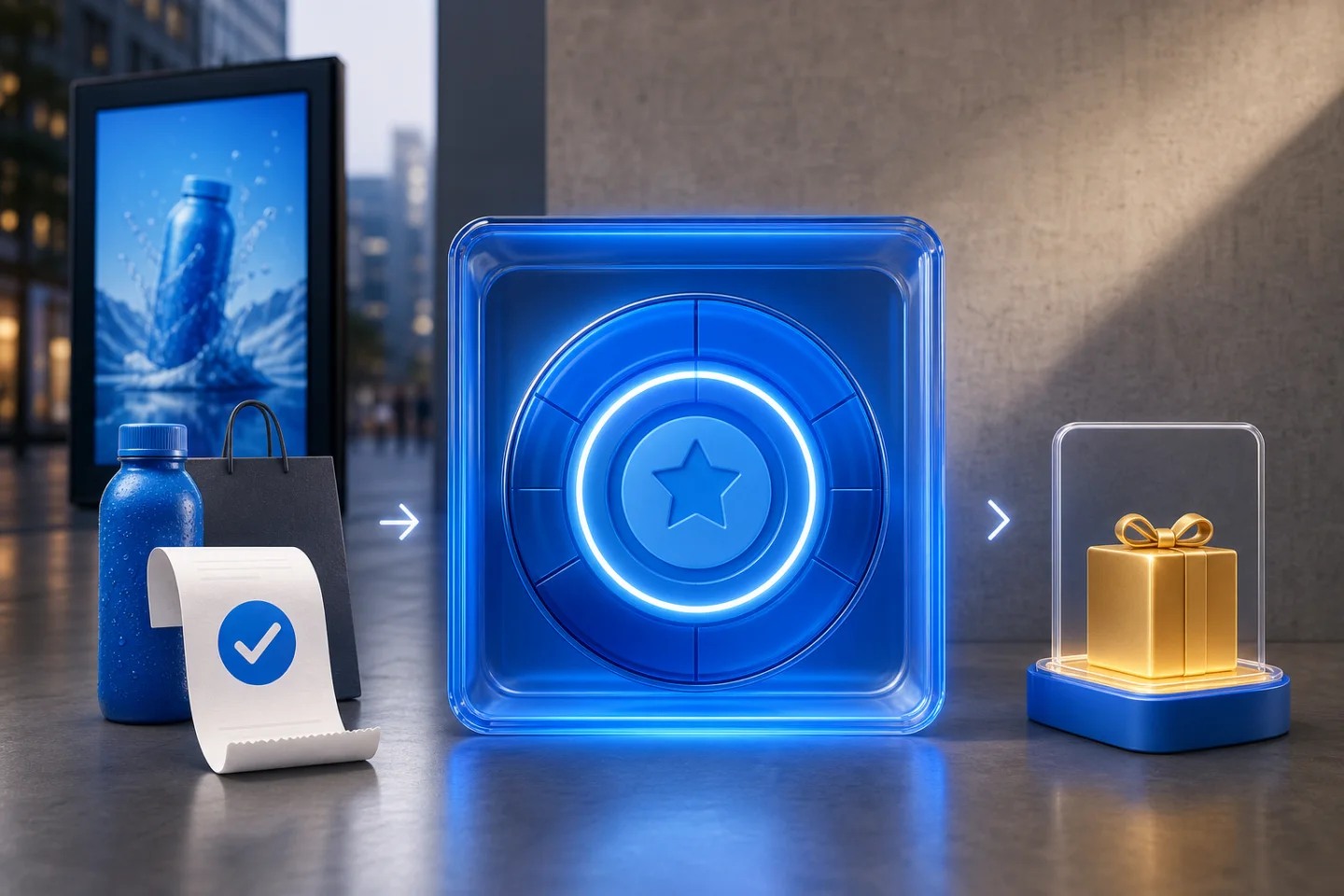 Verified purchase unlocking a branded reward experience on a mobile phone