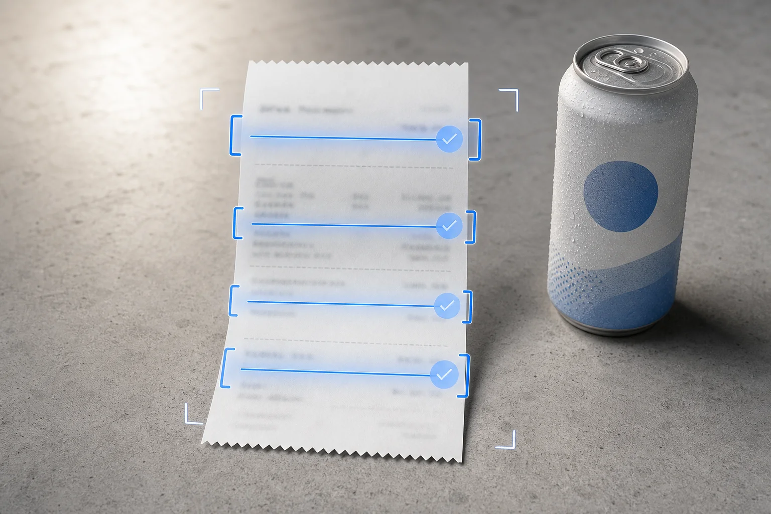 Retail receipt being checked against product purchase conditions