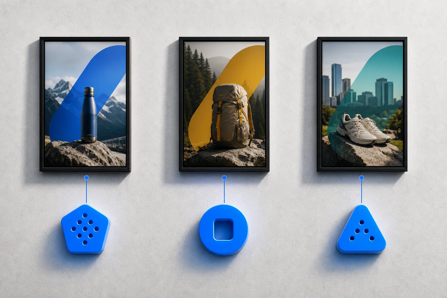 Three outdoor creative variants linked to identifiable response routes