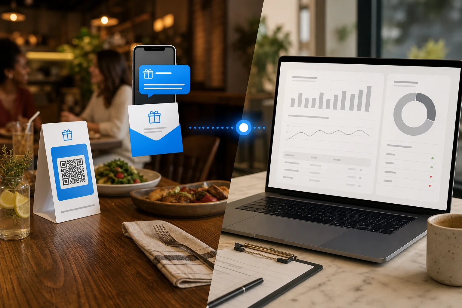 Restaurant campaign delivery and measurement workflow.