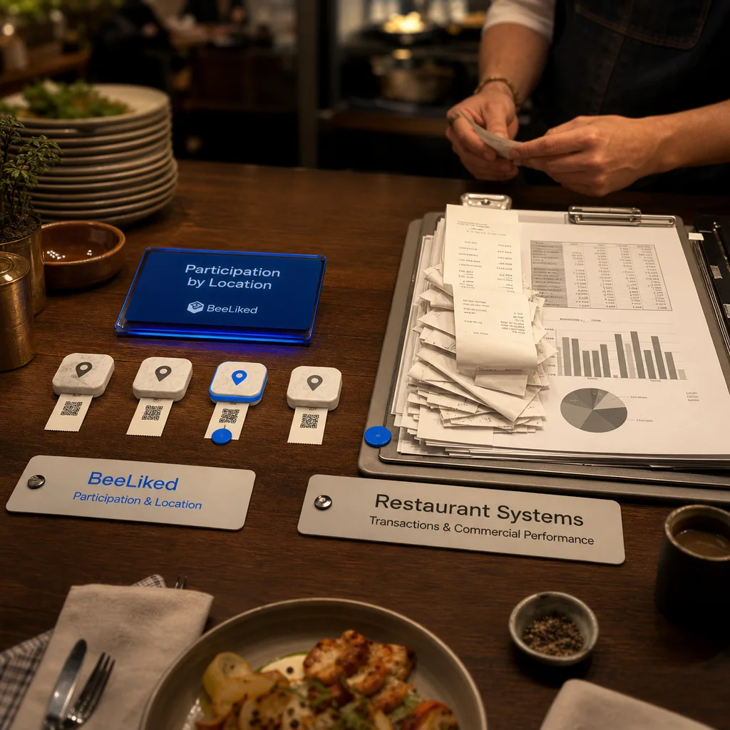 Restaurant promotion participation tracked by location