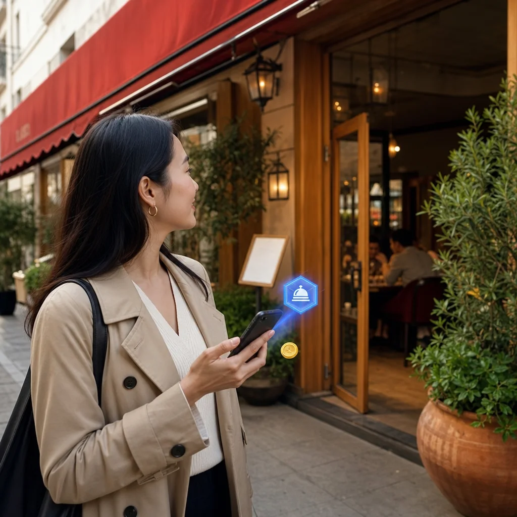 Relevant RunnyHoney user discovering a restaurant offer near a participating location