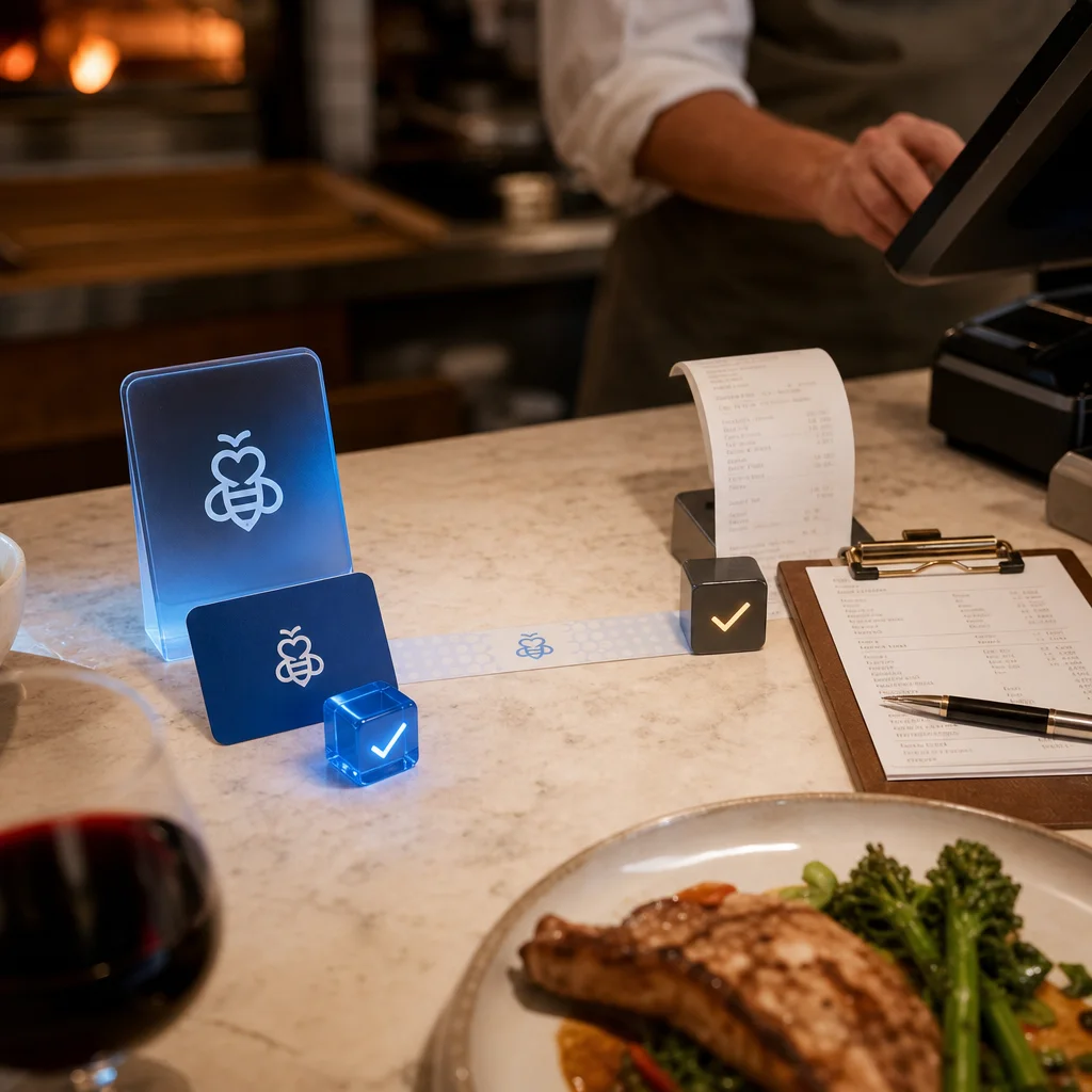 Restaurant staff validating a unique offer code at the point of sale