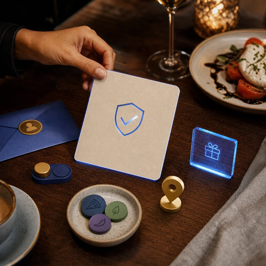 Restaurant customer data and consent represented by protected profile, preference and location symbols