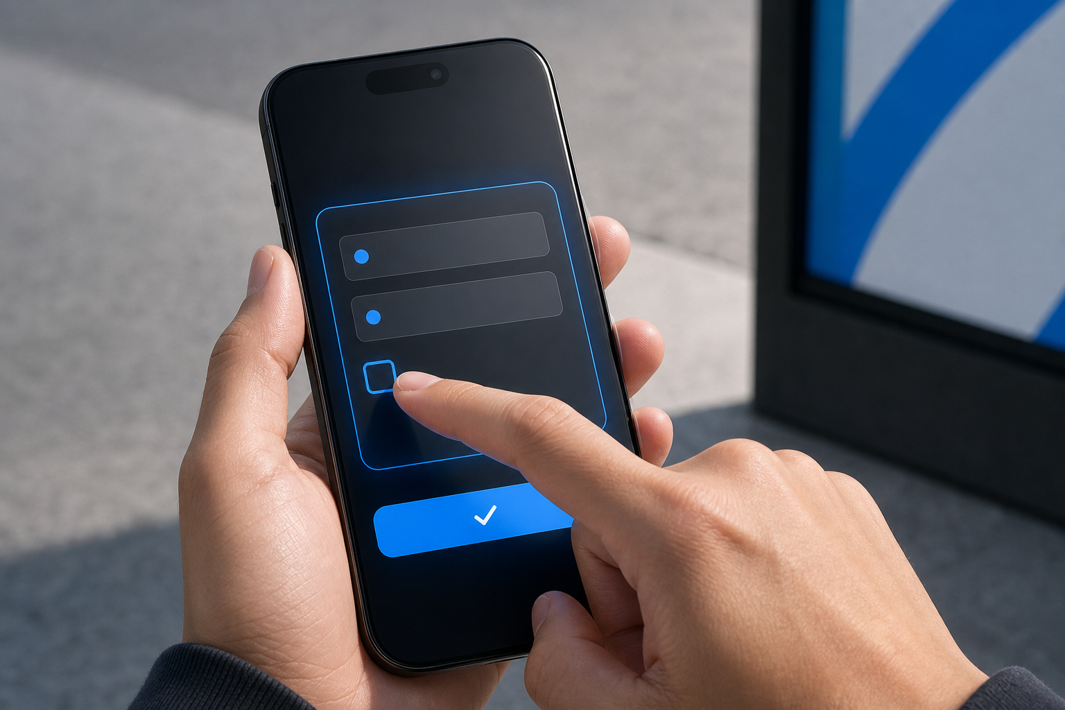 Participant choosing consent options in the mobile promotion.