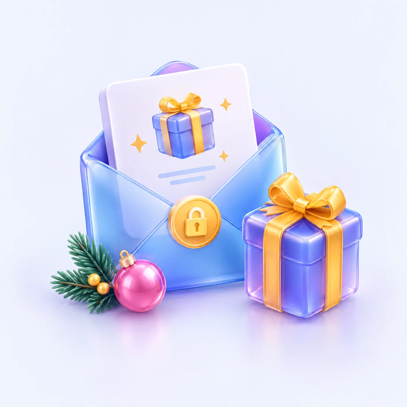 Private holiday reward invitation with a lock icon